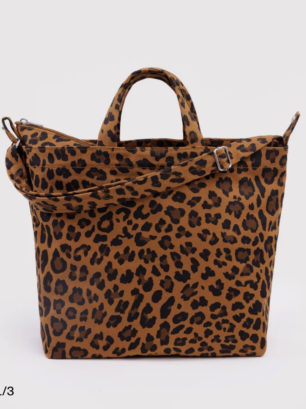 Horizontal Duck Bag - Black Canvas Shoulder Tote